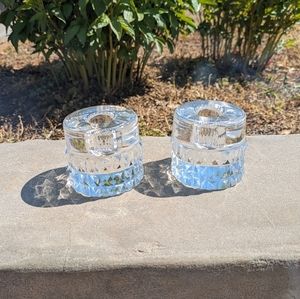 Set of crystal candlestick holders